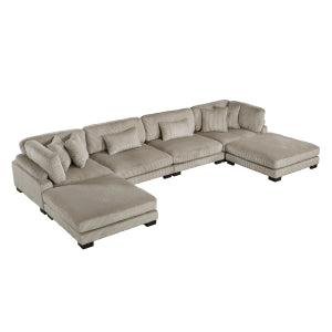 6-Piece Modular Sectional with Ottomans 8555GB*2CR2AC2OT