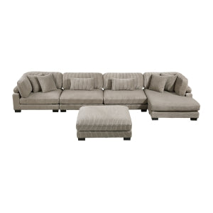5-Piece Modular Sectional with Reversible Chaise and Ottoman 8555GB*CR2ACVCOT