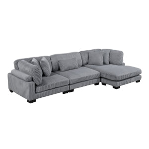3-Piece Modular Sectional with Reversible Chaise 8555GY*CRACVC