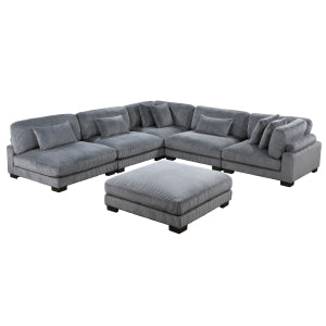 6-Piece Modular Sectional with Ottoman 8555GY*6OT