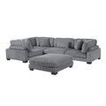 5-Piece Modular Sectional with Ottoman 8555GY*3CRACOT