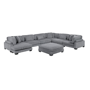 7-Piece Modular Sectional with Reversible Chaise and Ottoman 8555GY*2CR3ACVCOT