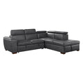 2-Piece Sectional with Pull-out Bed and Right Chaise with Hidden Storage, Adjustable Headrests 8567GY*SC