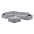 5-Piece Modular Sectional with Ottoman 9155GY*51L1ROT