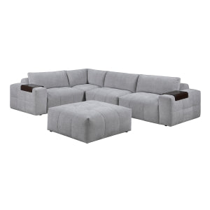 5-Piece Modular Sectional with Ottoman 9155GY*51L1ROT