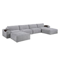 6-Piece Modular Sectional with Two Ottomans 9155GY*61L1R2OT