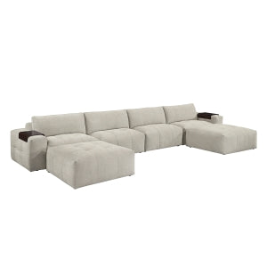 6-Piece Modular Sectional with Two Ottomans 9155TP*61L1R2OT