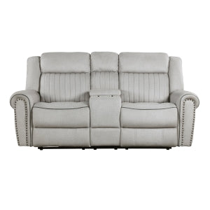 Power Double Reclining Love Seat with Center Console 9204MT-2PW