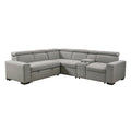 3-Piece Sectional with Adjustable Headrests, Pull-out Bed and Console 9219GY*SC