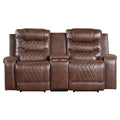 Power Double Reclining Love Seat with Center Console, Receptacles and USB Ports 9405BR-2PW