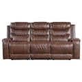 Power Double Reclining Sofa with Center Drop-Down Cup Holders, Receptacles and USB Ports 9405BR-3PW