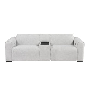 Power Double Reclining Love Seat with Center Console and Power Headrests, Charging Ports 9455CLD-2CNPWH*
