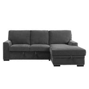 2-Piece Sectional with Pull-out Bed and Right Chaise with Hidden Storage 9468CC*2RC2L