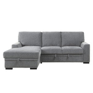 2-Piece Sectional with Pull-out Bed and Left Chaise with Hidden Storage 9468DG*2LC2R