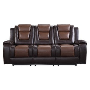 Double Reclining Sofa with Center Drop-Down Cup Holders 9470BR-3