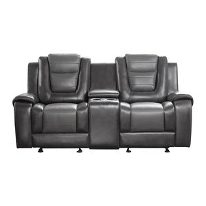 Double Glider Reclining Love Seat with Center Console 9470GY-2