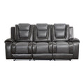 Double Reclining Sofa with Center Drop-Down Cup Holders 9470GY-3