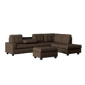 3-Piece Reversible Sectional with Drop-Down Cup Holders and Storage Ottoman 9507CHC*3OT