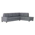 2-Piece Reversible Sectional with Drop-Down Cup Holders 9507DGY*SC