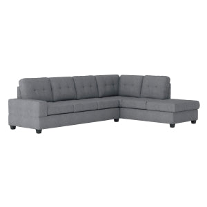 2-Piece Reversible Sectional with Drop-Down Cup Holders 9507DGY*SC