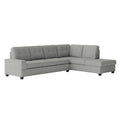 2-Piece Reversible Sectional with Drop-Down Cup Holders 9507GRY*SC