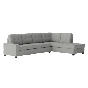 2-Piece Reversible Sectional with Drop-Down Cup Holders 9507GRY*SC