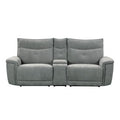 Power Double Reclining Love Seat with Center Console, Power Headrests and USB Ports 9509DG-2CNPWH*