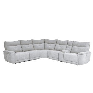 6-Piece Modular Power Reclining Sectional with Power Headrests and USB Ports 9509MGY*6LRRRPWH