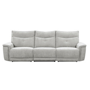 Power Double Reclining Sofa with Power Headrests and USB Ports 9509MGY-3PWH*