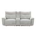 Power Double Reclining Love Seat with Center Console, Power Headrests and USB Ports 9509MGY-2CNPWH*
