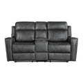 Double Reclining Love Seat with Center Console 9515DGY-2
