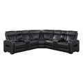 3-Piece Power Reclining Sectional with Consoles, Power Headrests, Storage Arms(Top and Side), Cup holders, Charging Ports, Wireless speakers and LED lighting 9516BLKS*32LCN2RCN...