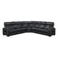 3-Piece Power Reclining Sectional with Center Drop-Down Cup Holders, Power Headrests, Storage Arms(Top and Side), Cup holders, Charging Ports, Reading Lights, Wireless Chargers, Charging Ports and LED Lighting 9516BLKS*33L3RPWH
