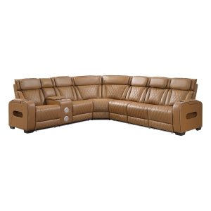 3-Piece Power Reclining Sectional with Left Side Console, Drop-Down Cup Holders, Power Headrests, Storage Arms(Top and Side), Cup holders, Reading Lights, Charging Ports, Wireless speakers, Two Wireless Chargers, and LED lighting 9516BRWS*32LCN3RPWH