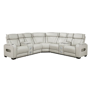 3-Piece Power Reclining Sectional with Consoles, Power Headrests, Storage Arms(Top and Side), Cup holders, Charging Ports, Wireless speakers and LED lighting 9516TPES*32LCN2RCN...