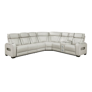 3-Piece Power Reclining Sectional with Right Side Console, Drop-Down Cup Holders, Power Headrests, Storage Arms(Top and Side), Cup holders, Reading Lights, Charging Ports, Wireless speakers, Two Wireless Chargers, and LED lighting 9516TPES*33L2RCNPWH