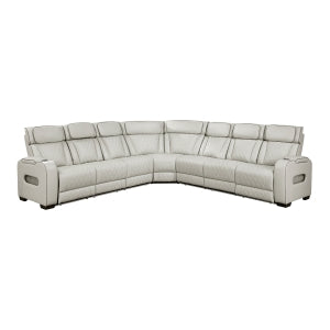 3-Piece Power Reclining Sectional with Center Drop-Down Cup Holders, Power Headrests, Storage Arms(Top and Side), Cup holders, Charging Ports, Reading Lights, Wireless Chargers, Charging Ports and LED Lighting 9516TPES*33L3RPWH