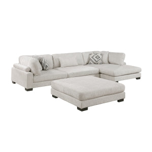 4-Piece Modular Sectional with Chaise and Ottoman 9555BEG*4CRACVCOT