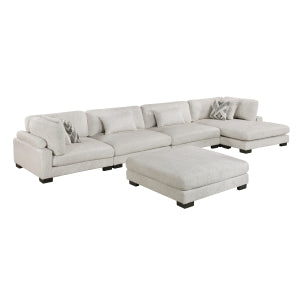5-Piece Modular Sectional with Chaise and Ottoman 9555BEG*5CR2ACVCOT