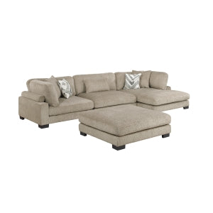4-Piece Modular Sectional with Chaise and Ottoman 9555BRW*4CRACVCOT
