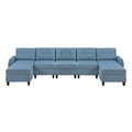 7-Piece Sectional with Storage and Two Ottomans 9557BUE*7SC2OT