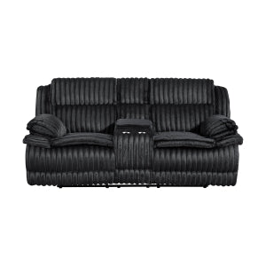 Double Reclining Love Seat with Center Console 9577BK-2
