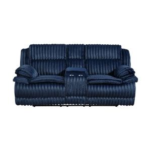 Double Reclining Love Seat with Center Console 9577BU-2