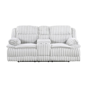 Double Reclining Love Seat with Center Console 9577GY-2