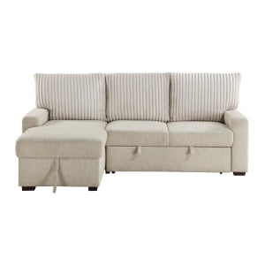 2-Piece Sectional with Left Chaise and Drop-Down Cup holders, Storage Pouch, Pull-out Bed and Hidden Storage 9605BE*2LCRL