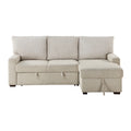 2-Piece Sectional with Right Chaise and Drop-Down Cup holders, Storage Pouch, Pull-out Bed and Hidden Storage 9605BE*2LLRC