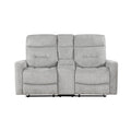 Double Reclining Love Seat with Center Console 9610GY-2