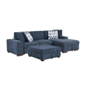 3-Piece Sectional with Right Chaise and Ottoman 9624BU*32LRC