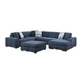 5-Piece Sectional with Right Chaise and Storage Ottoman 9624BU*52LRC
