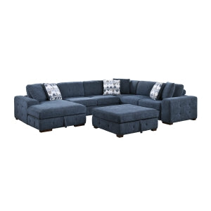 5-Piece Sectional with Left Chaise and Storage Ottoman 9624BU*5LC2R